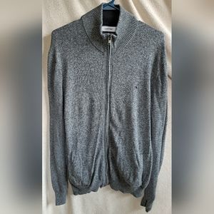Men's Calvin Klein Full Body Zip-Up Grey Sweater
